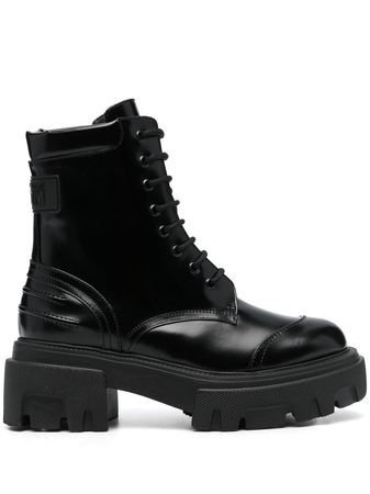 MSGM chunky-sole Leather Laced Boots