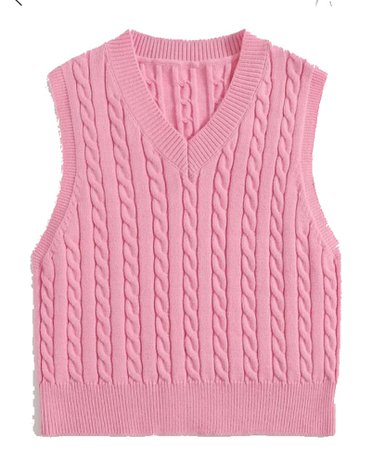 shein sweater vest pink