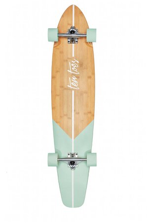 Ten Toes Board Emporium Zed Bamboo Longboard Skateboard Cruiser Aqua F – FitnessOutdoorStore