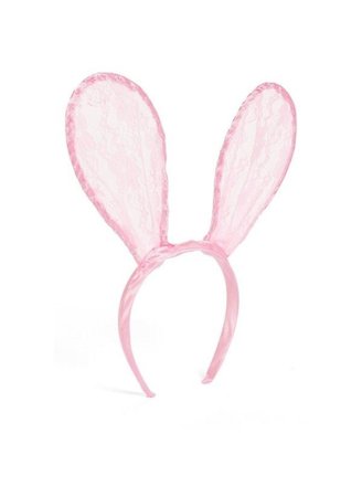 pink lace bunny ear headband
