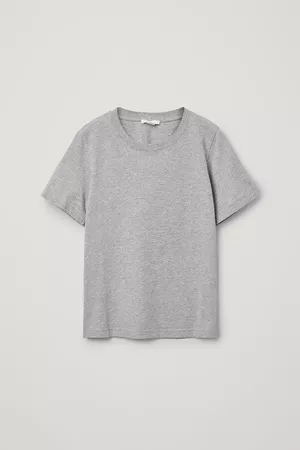 REGULAR FIT T-SHIRT - Grey melange - T-shirts - COS GB