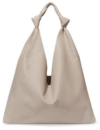 Bindle Double Knots Leather Shoulder Bag - Off-white