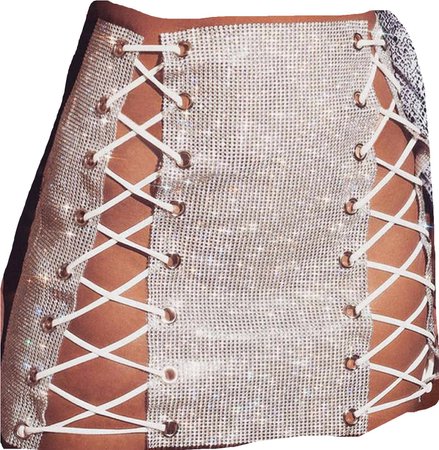 glitter lace up skirt