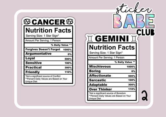 Cancer Vinyl Stickers Gemini Vinyl Stickers Horoscope Laptop | Etsy