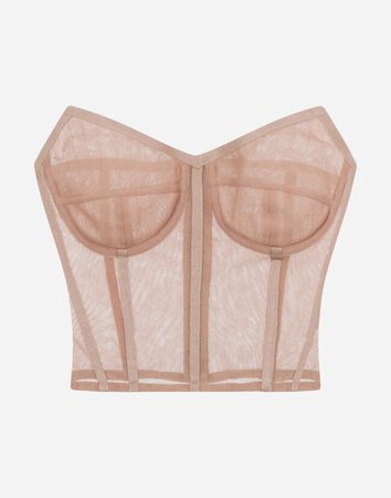 Women's Shirts and Tops | Dolce&Gabbana - SHORT TULLE BUSTIER
