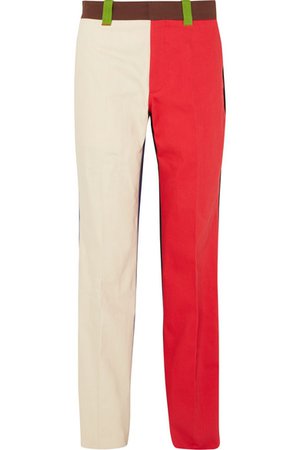 CALVIN KLEIN 205W39NYC | Pantalon en coutil de coton color-block | NET-A-PORTER.COM