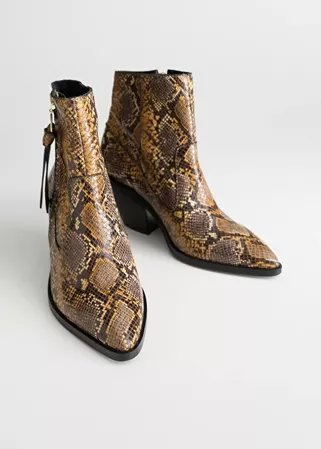 Snake Cowboy Ankle Boots - Snake - Ankleboots - & Other Stories