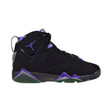 purple and black Jordan’s