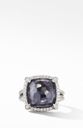 Chatelaine(R) Pave Bezel Black Orchid Ring