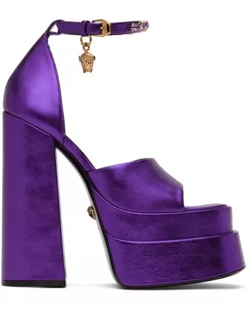 Versace Purple Medusa Aevitas Platform Heeled Sandals | Lyst