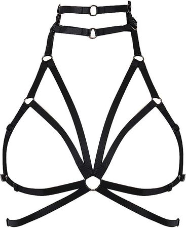 Amazon.com: Body Harness for Women Bra Goth Stretchy Fabric Halloween Plus Size Punk Chest Strap Belt Festival Rave Lingerie cage (Black): Clothing, Shoes & Jewelry