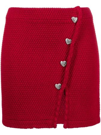 Self-Portrait Heart Button Knitted Skirt - Farfetch