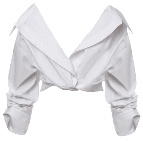cropped button white blouse png