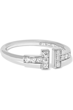 Tiffany & Co. | T Wire 18-karat white gold diamond ring | NET-A-PORTER.COM