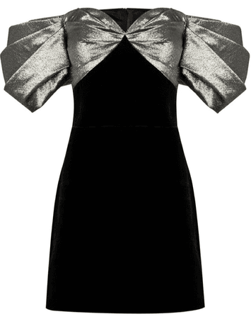 silver black dress off shoulders