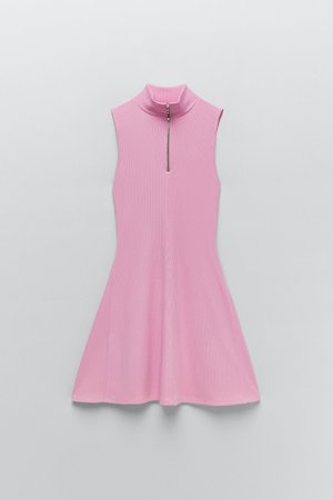 ZIPPEr DRESS | ZARA pink corporate pastel goth United States