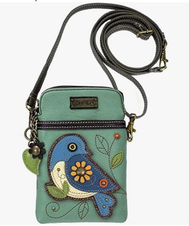 Chala Blue Bird Cell Phone Crossbody Handbag