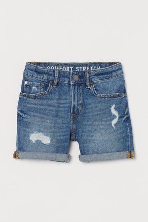 Comfort Stretch Denim Shorts - Blue