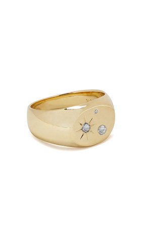 Gold-Vermeil Diamond Seal Signet Ring by SCOSHA | Moda Operandi