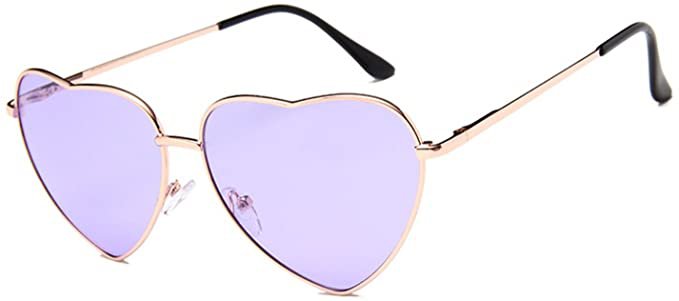 Amazon.com: Chezi Women's Metal Colorful Tinted Lens Heart Sunglasses (gold, black) : Clothing, Shoes & Jewelry