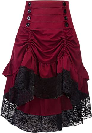 Amazon.com: Alivila.Y Fashion Womens Steampunk Skirt Victorian High Low Dress 31706-Red-M : Clothing, Shoes & Jewelry