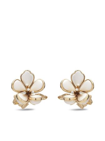 Oscar De La Renta crystal-embellished Flower Earrings - Farfetch