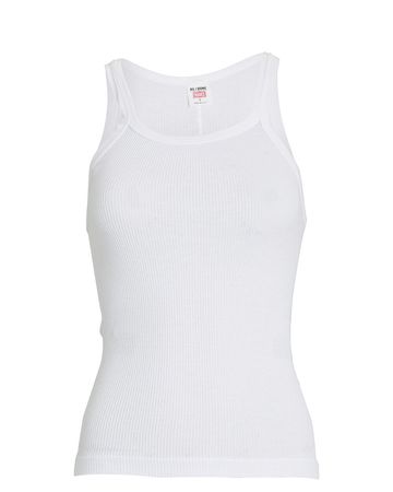 RE/DONE The Ribbed Cotton Tank in White | INTERMIX®