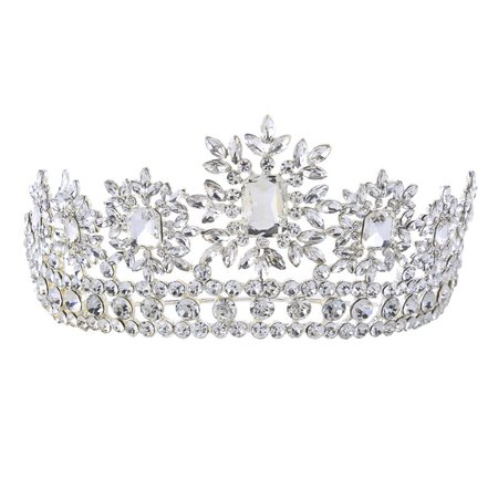FUMUD European-style luxury bride with sparkling water diamond crown crystal tiara_Tiaras Crown_Fumud Jewelry