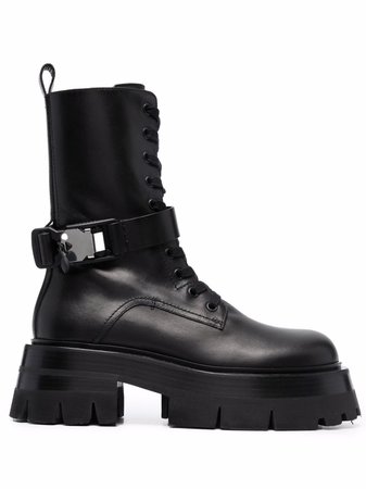 Versace 60mm Leather Combat Boots - Farfetch