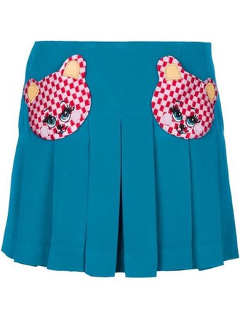 Blue teddy bear patch skirt/short?