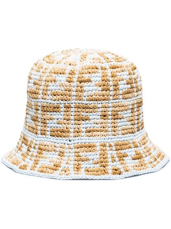 Fendi FF Motif Crochet Bucket Hat - Farfetch