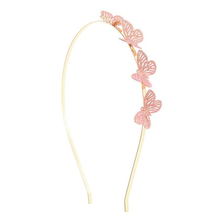 Claire's Club Glitter Butterfly Headband - Pink | Claire's US