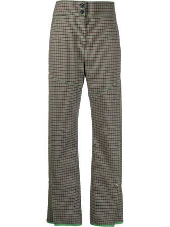 Andersson Bell Checked pleat-leg Straight Trousers - Farfetch