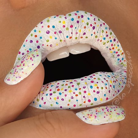 Colourful Candy Sprinkles lips & nails