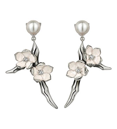 silver earrings cherry blossom shaun leane