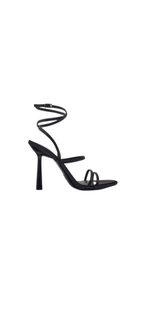 black strapped heels