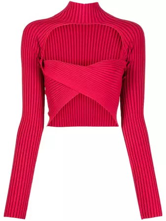 Shop Dion Lee twist-back long-sleeved top with Express Delivery - FARFETCH