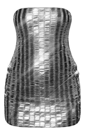 Silver Premium Sequin Bandeau Bodycon Dress | PrettyLittleThing USA