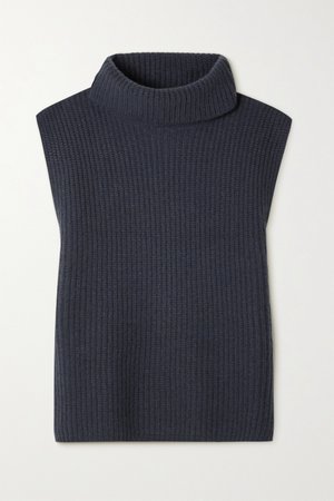 Anthracite Ribbed cashmere turtleneck sweater | Arch4 | NET-A-PORTER