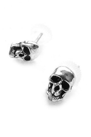 Death Studs Skull Earrings by Alchemy Gothic | Gothic