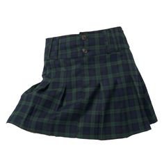 Minga London Green Plaid Pleated Skirt
