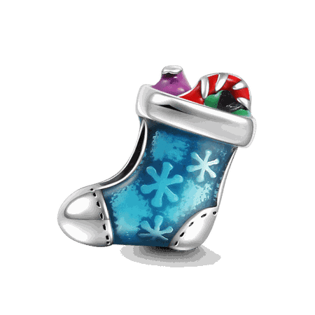 Christmas Stocking Charm Silver - Christmas - Gifts