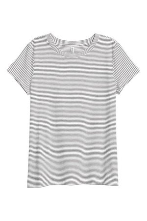 Tişört - Natürel beyaz/Çizgili - KADIN | H&M TR
