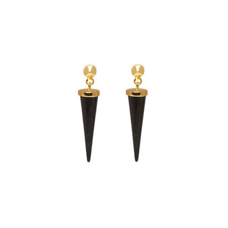 Black Wood Round Spike Earring - Black | BRANCH JEWELRY | Wolf & Badger