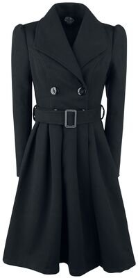 Black Vintage Swing Coat | H&R London Winter Coat | null
