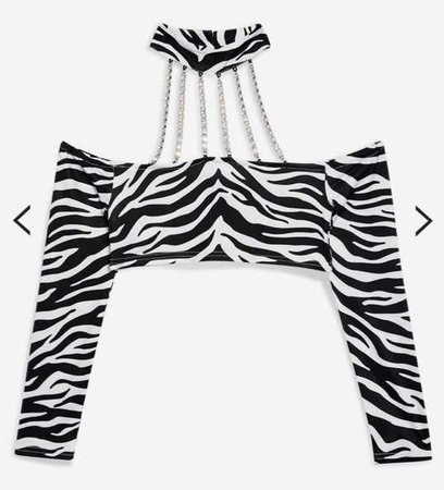 zebra Bardot cropped top jaded London