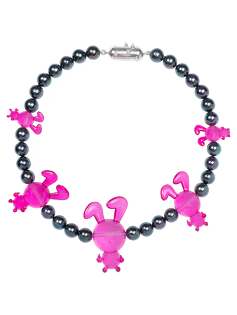 Pink Bunnies Necklace – NATASHA ZINKO
