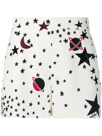 Valentino Optical Cosmo Sequinned Shorts TB3RF19555K White | Farfetch