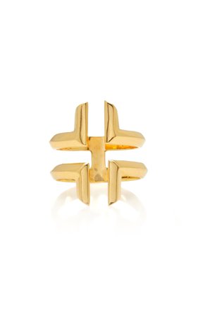 18K Gold Double Ring by Ralph Masri | Moda Operandi
