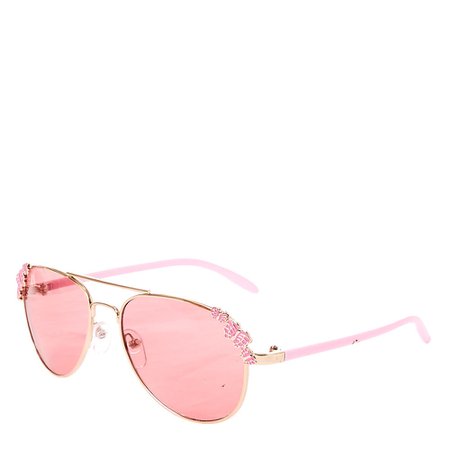 Claire's Club Pink Butterfly Aviator Sunglasses